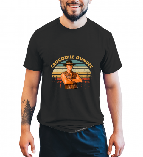  Crocodile Dundee Vintage T Shirt, Crocodile Dundee Tshirt, Michael J Crocodile Dundee T Shirt