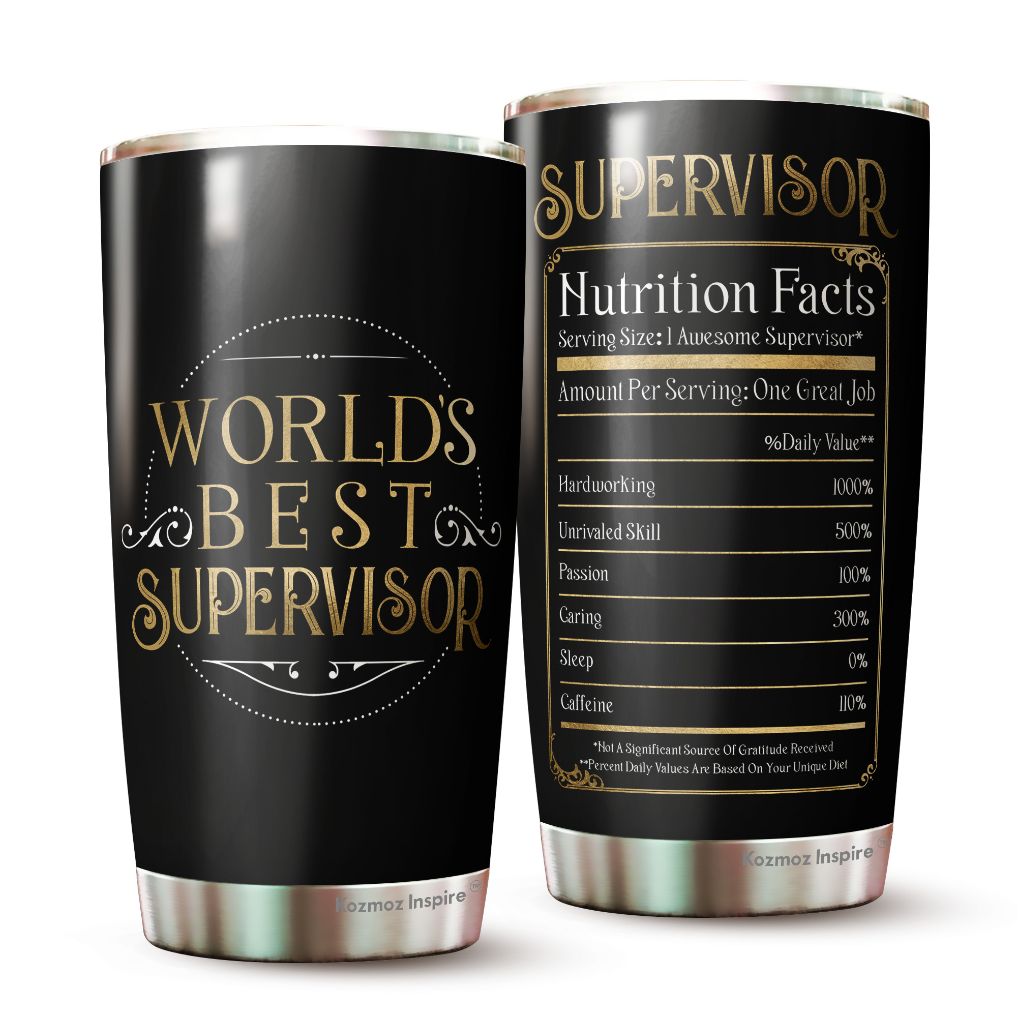 World’s Best Supervisor Tumbler Stainless Steel Double Wall Insulated