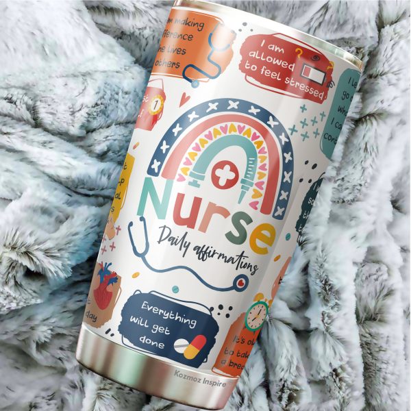 Alternative view of Nurse Daily Affirmations Tumbler Stainless Steel Double Wall Insulated