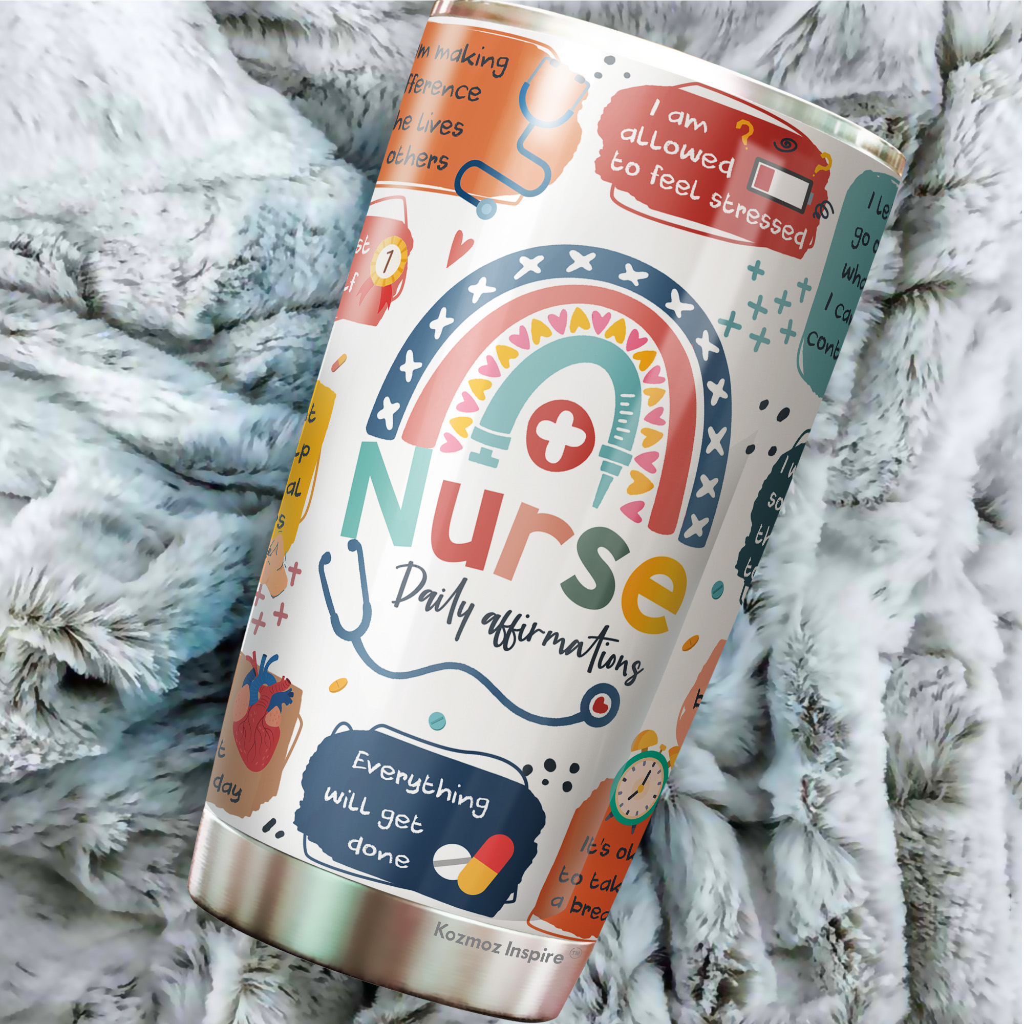 Nurse Daily Affirmations Tumbler Stainless Steel Double Wall Insulated