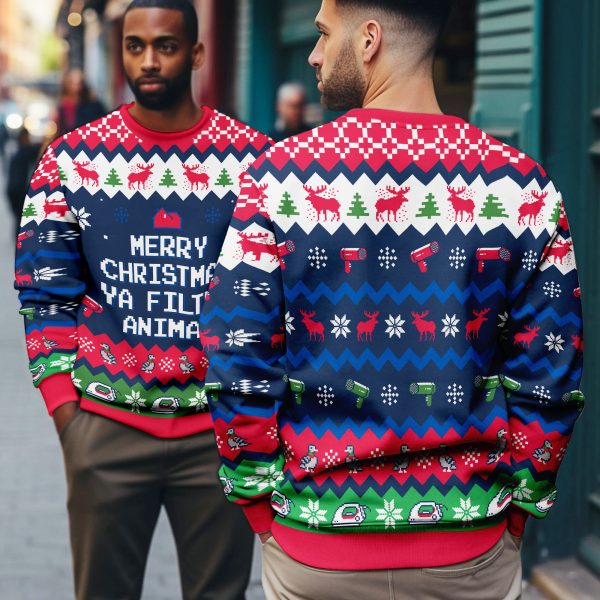 Alternative view of Merry Christmas Ya Filthy Animal Funny Holiday Ugly Xmas Sweater