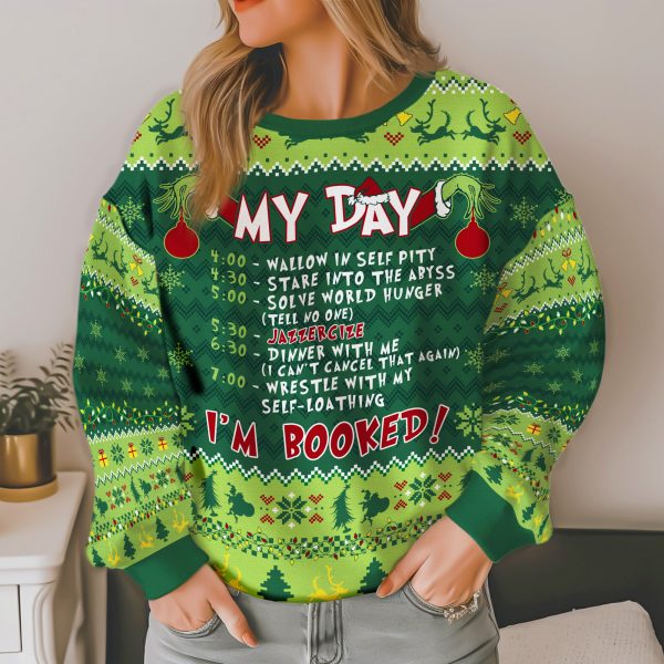 250225800 aa haoli ugly sweater grinch christmas my day im booked 4 pn5qm