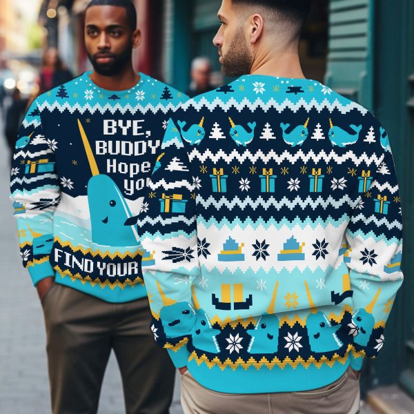 250303201 aa haoli ugly sweater elf narwhal bye buddy 5 aro26