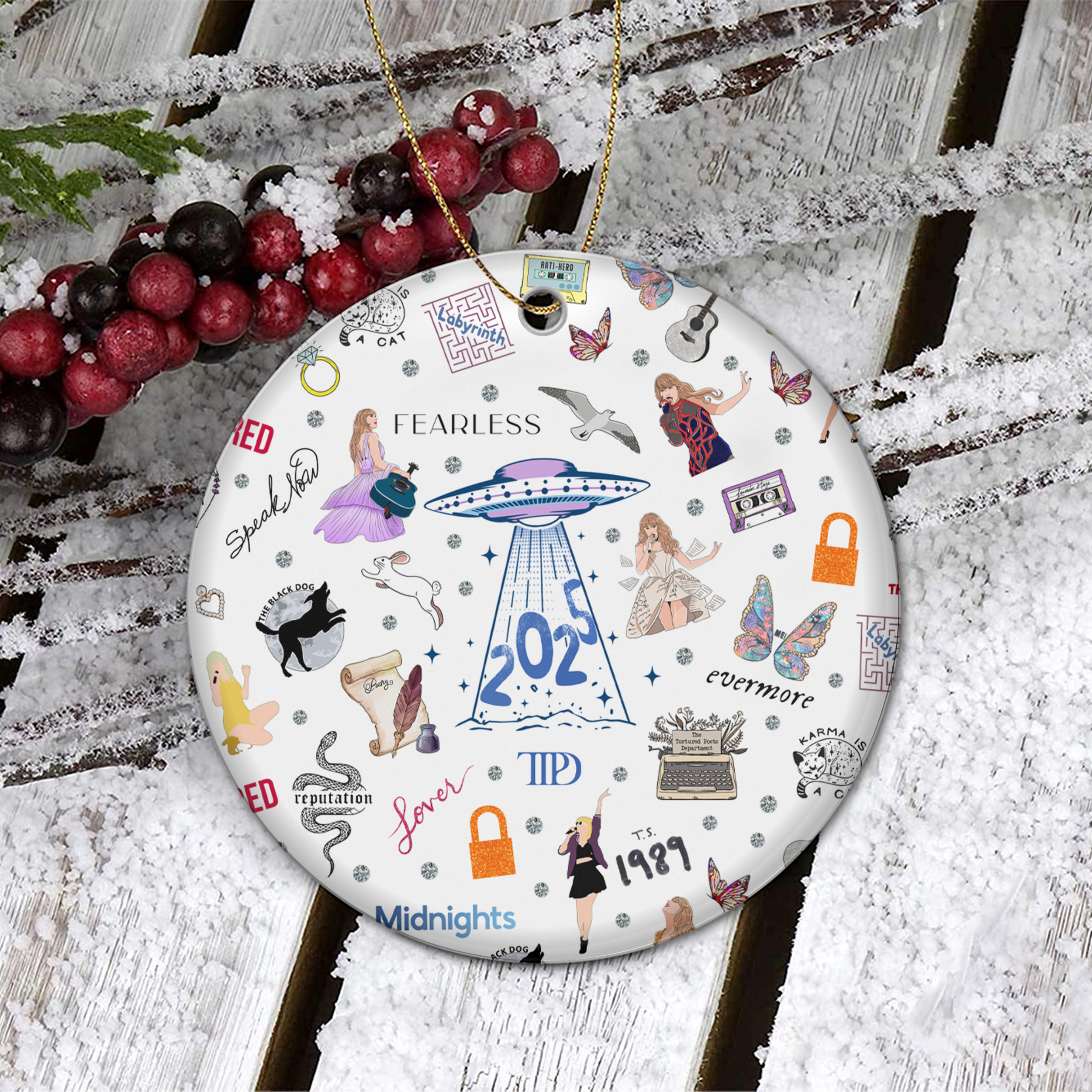 2025 Aesthetic Taylor The Tortured Poets Department Ceramic Ornament