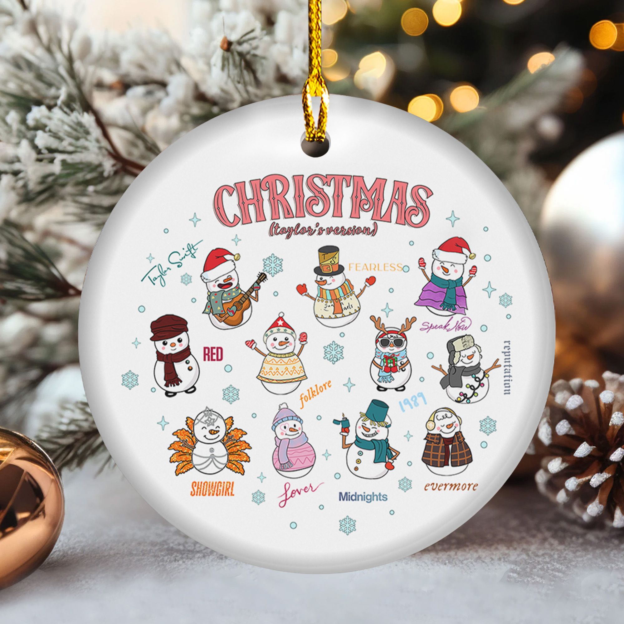 Christmas Taylor’s Version Folklore Fearless Midnights Evermore Pattern Ceramic Ornament Christmas Taylor’s Version Folklore Fearless Midnights Evermore Pattern Ceramic Ornament