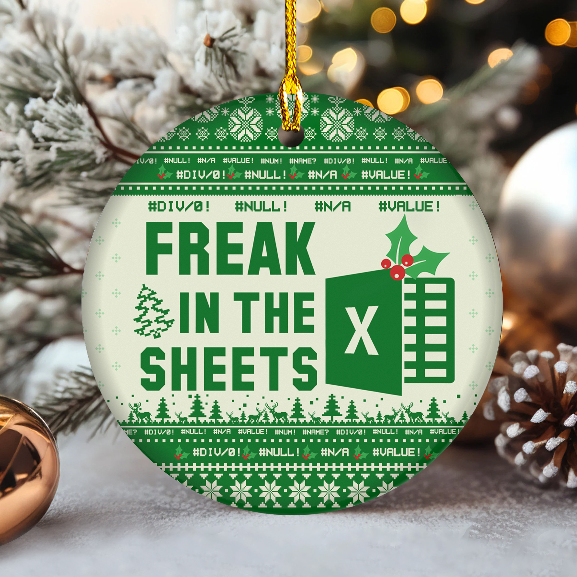 Freak in the Sheets Error Codes Christmas Ornament Ceramic Freak in the Sheets Error Codes Christmas Ornament Ceramic