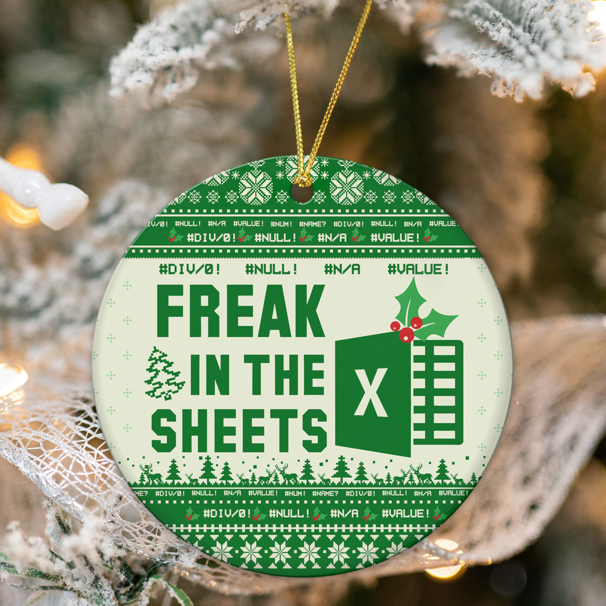 Freak in the Sheets Error Codes Christmas Ornament Ceramic
