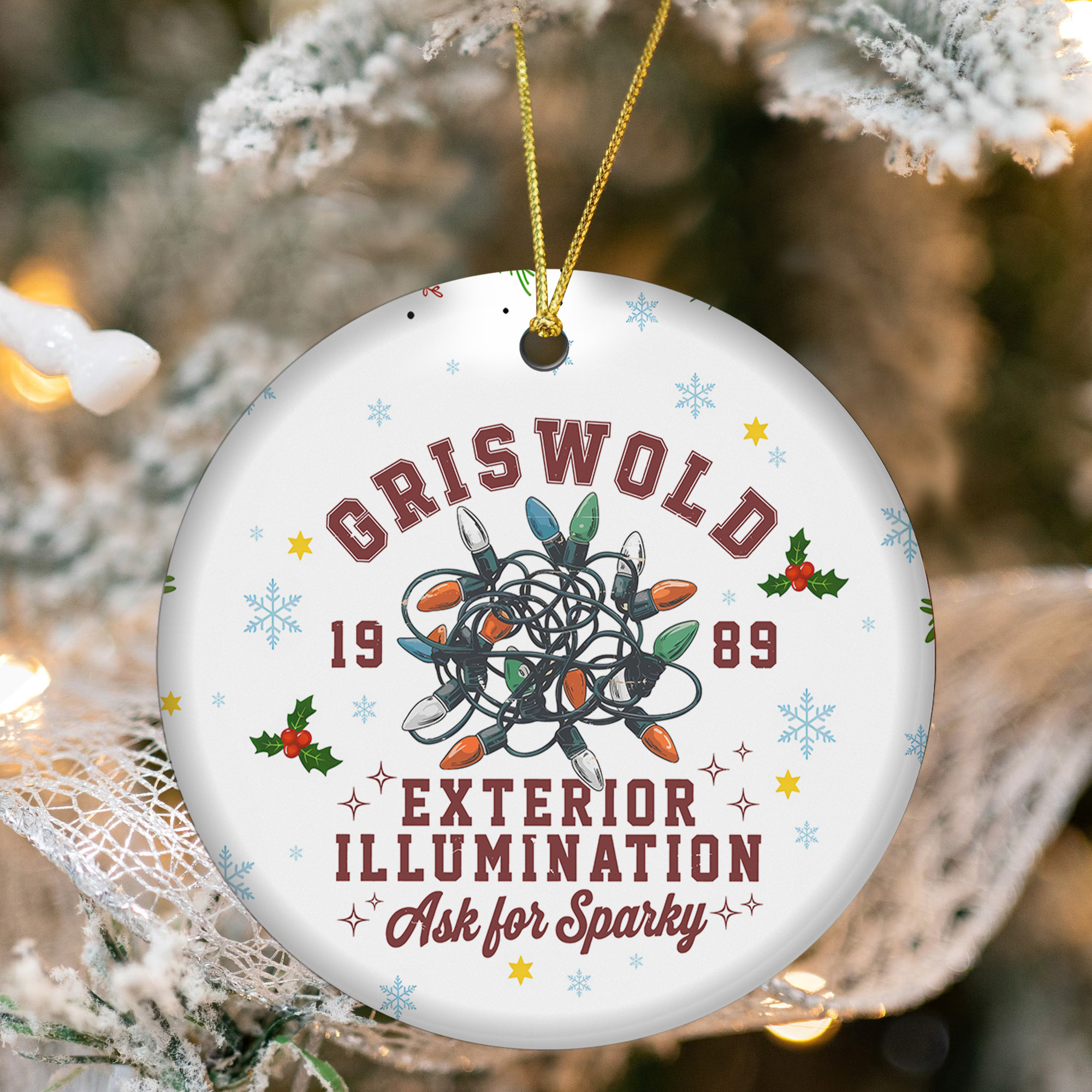 Griswold 1989 Exterior Illumination Ask for Sparky Ceramic Ornament