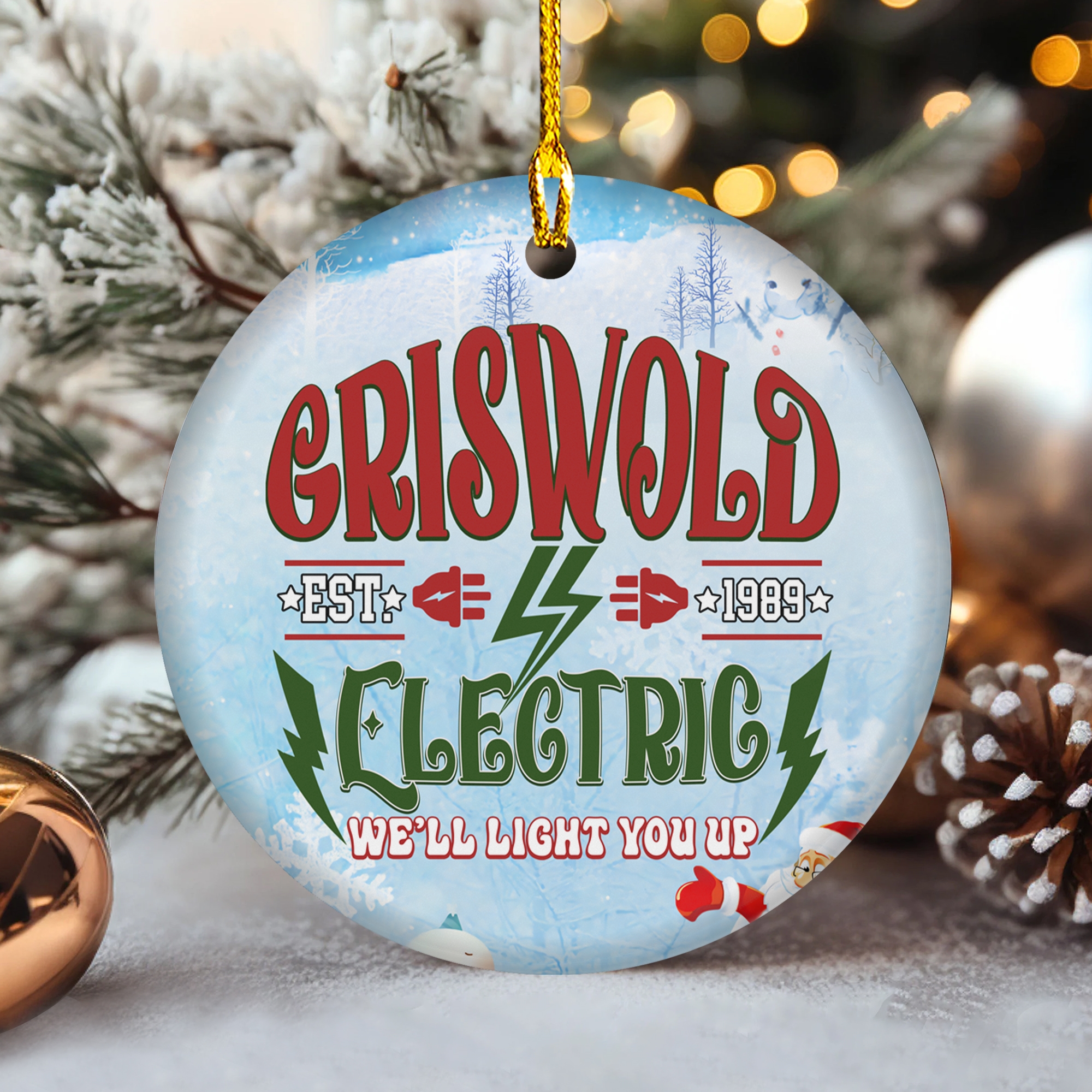 Griswold Electric Est 1989 We’ll Light You Up Ceramic Ornament Griswold Electric Est 1989 We’ll Light You Up Ceramic Ornament