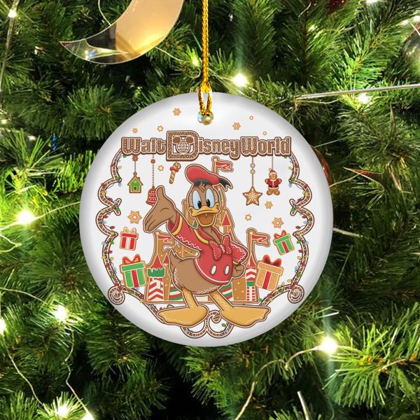 Gingerbread Donald Duck Castle Hanging Ceramic Ornament