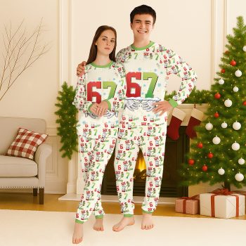 Funny 67 Xmas Raglan Pajamas Set