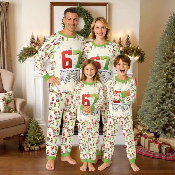 Alternative view of Funny 67 Xmas Raglan Pajamas Set