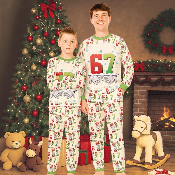 251113402 aa mc raglan pajamas six seven meme christmas 3 sleud