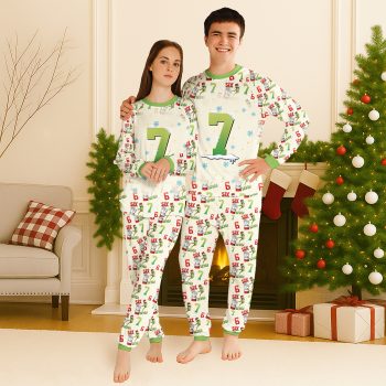 Funny Seven Xmas Raglan Pajamas Set