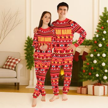 Custom NFL Team Holiday Raglan Pajamas Set