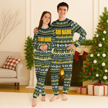 Custom NFL Team Christmas Raglan Pajamas Set