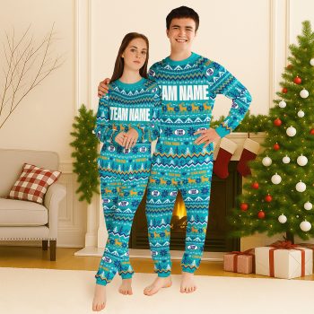 Custom NFL Team Aqua Raglan Pajamas Set