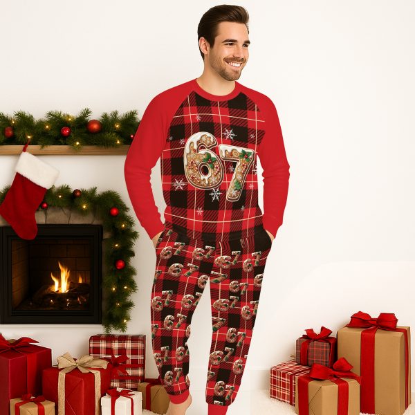 251118400 aa mc raglan pajamas six seven meme christmas contrast caro red 2 0f74r