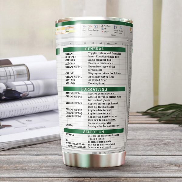 a250109000 aa jm tumbler 20oz excel tumbler group excel shortcut tumbler excel cheat sheet travel spreadsheet accounting 4 uvr88