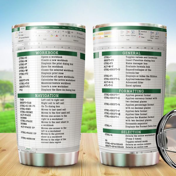 a250109000 aa jm tumbler 20oz excel tumbler group excel shortcut tumbler excel cheat sheet travel spreadsheet accounting 5 xeulu