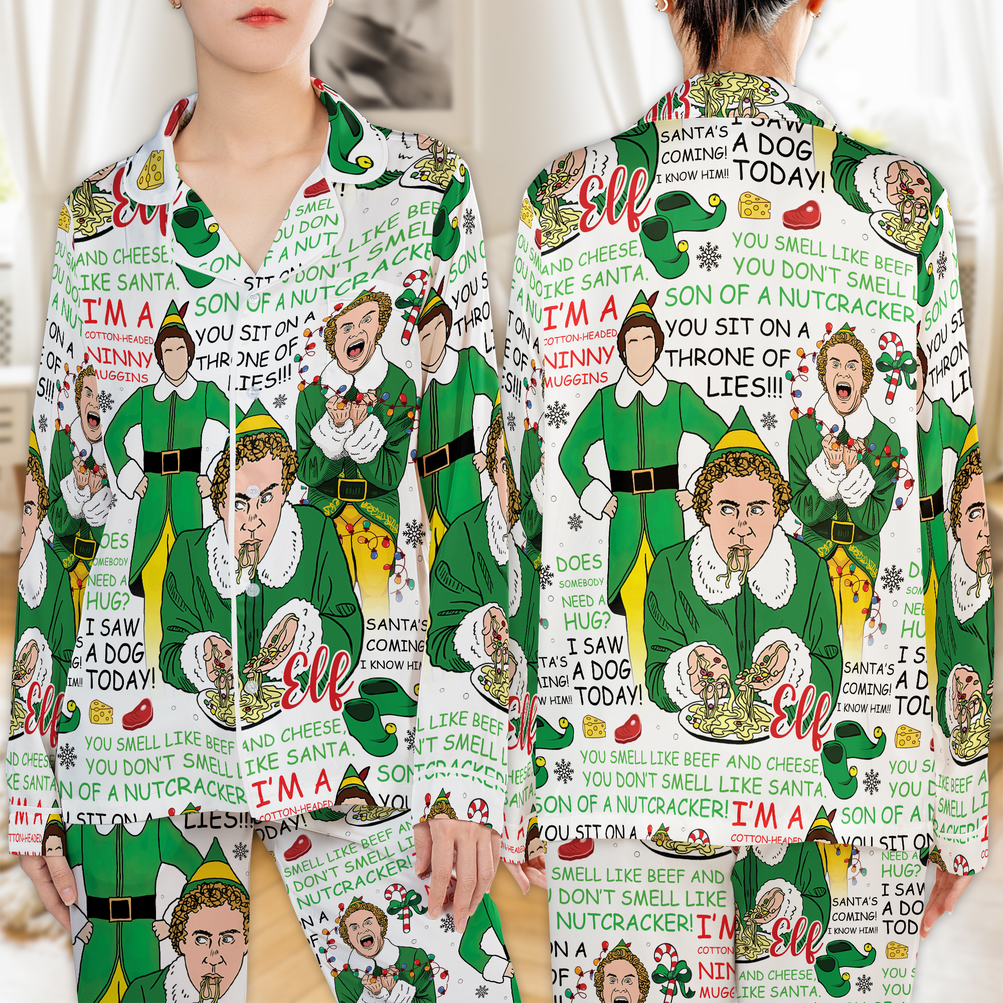 Buddy Elf Christmas Satin Pajamas