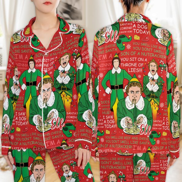a251111001 3 merchize satin pajamas set buddy elf christmas 1 3w799