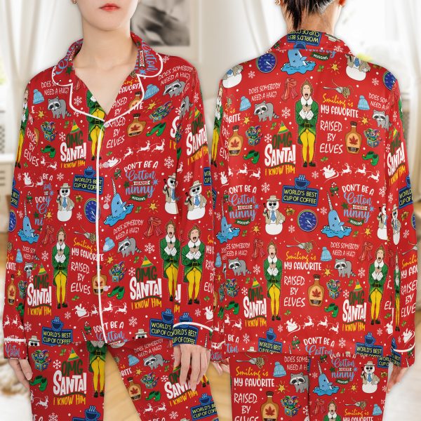 a251111002 3 merchize satin pajamas set buddy elf christmas 1 9i4ee