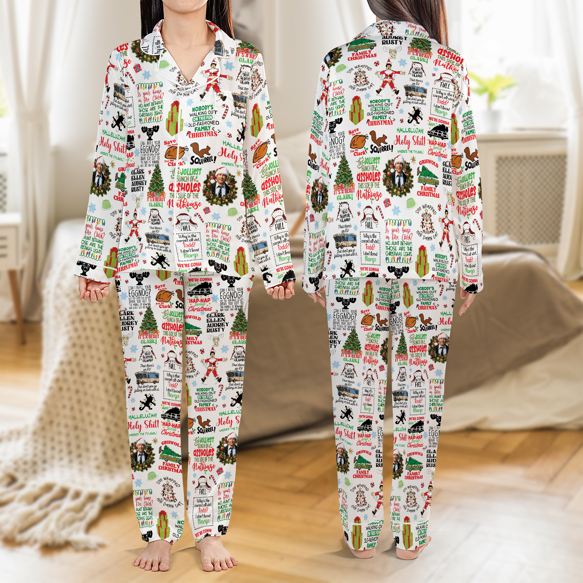 National Lampoon Christmas Humor Satin Pajamas