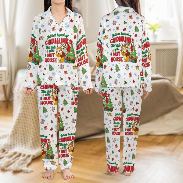 Alternative view of Christmas Chipmunks Nut House Satin Pajamas