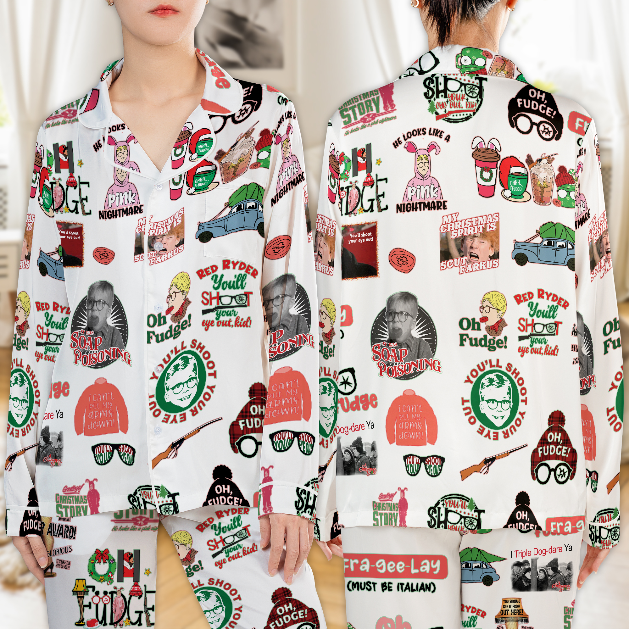 A Christmas Story Movie Satin Pajamas