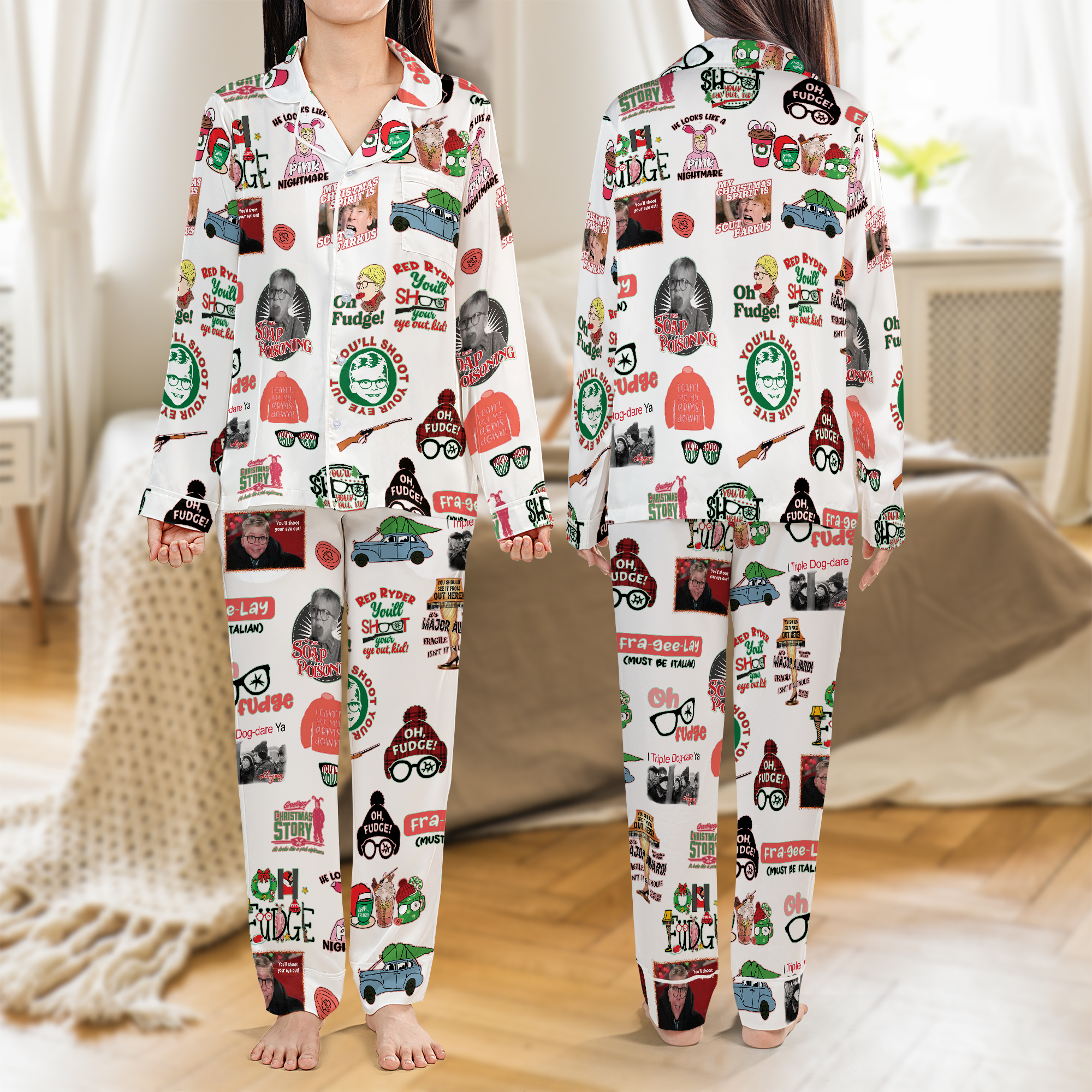A Christmas Story Movie Satin Pajamas
