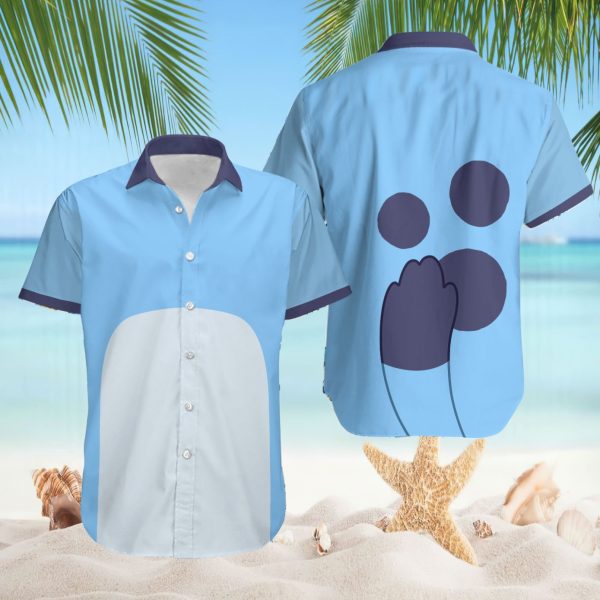 Bandit Heeler Bluey Minimal Cosplay Spot Paw Hawaiian Shirt