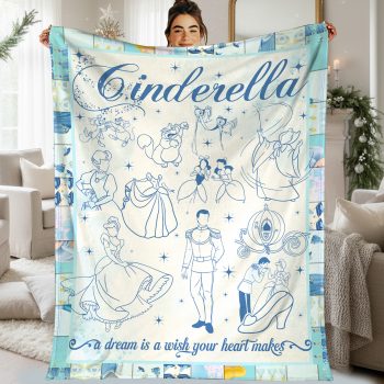 Cinderella A Dream Is a Wish Your Heart Makes Fleece Blanket