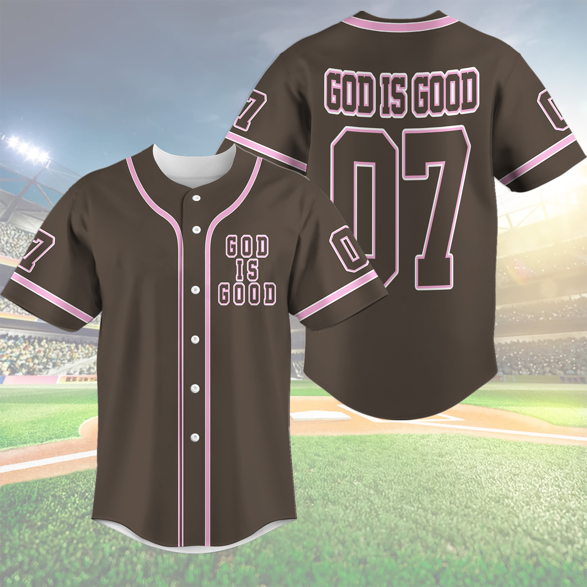 God Is Good 07 Baseball Jersey Christian Jesus Club