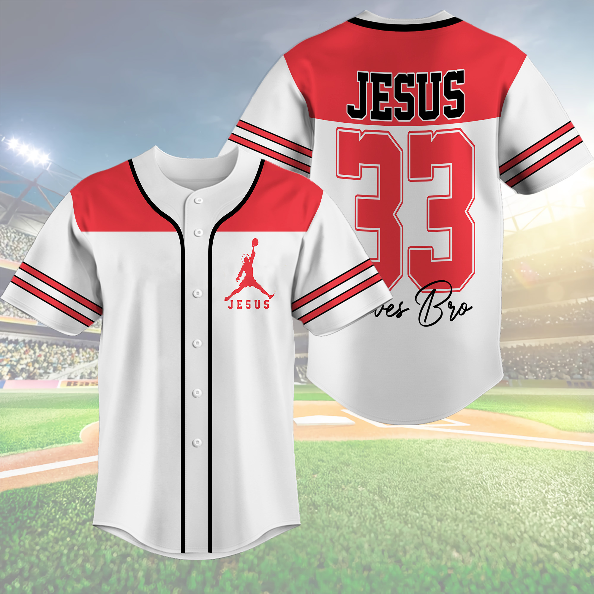 Jesus 33 Sportswear Baseball Jersey Christian Jesus Club