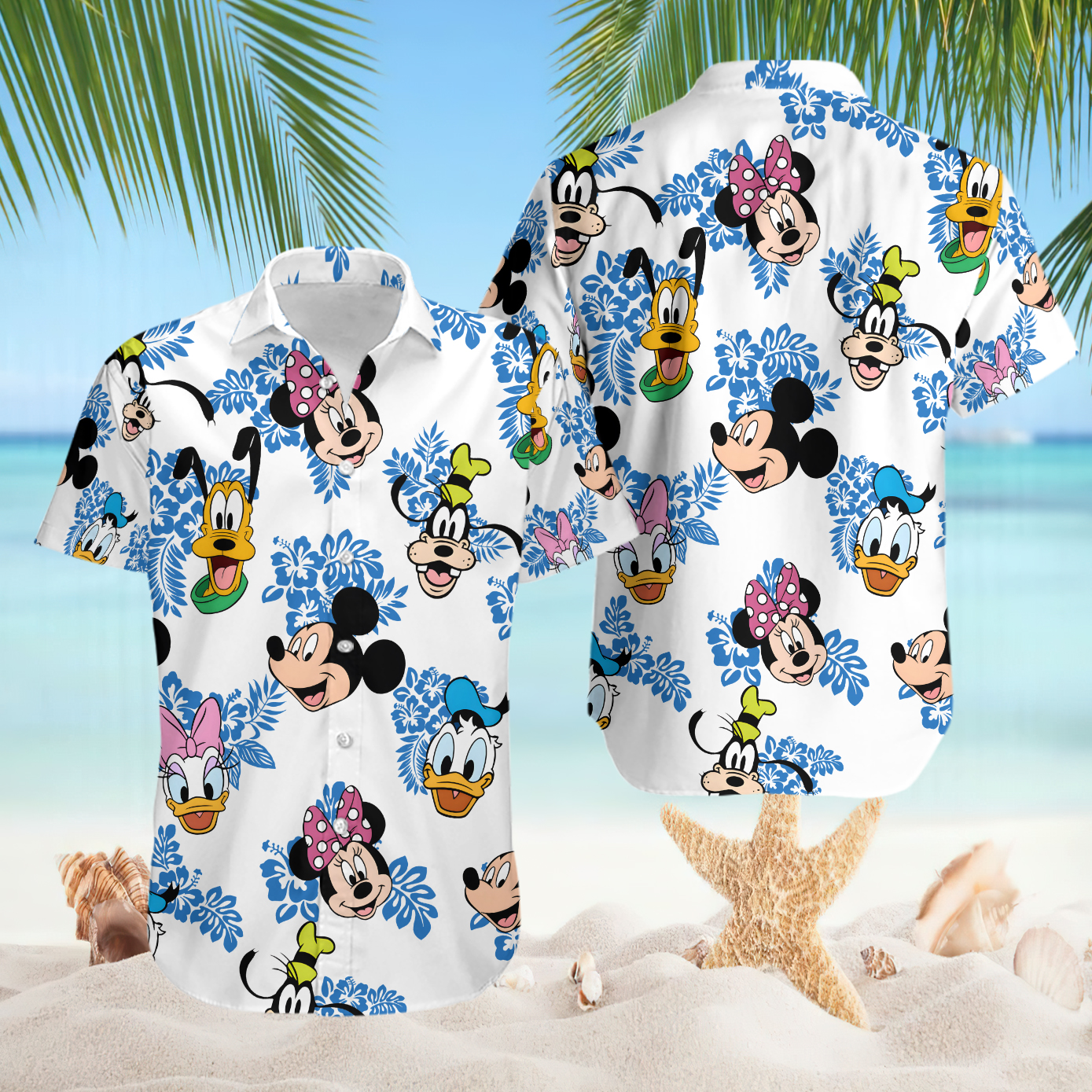 Mickey and Friends Cartoon Tropical Hibiscus Hawaiian Shirt