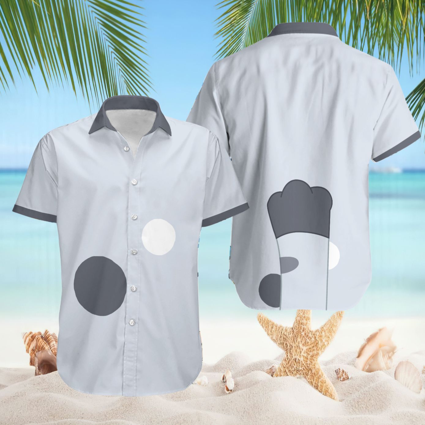 Muffin Heeler Bluey Minimal Cosplay Spot Paw Hawaiian Shirt