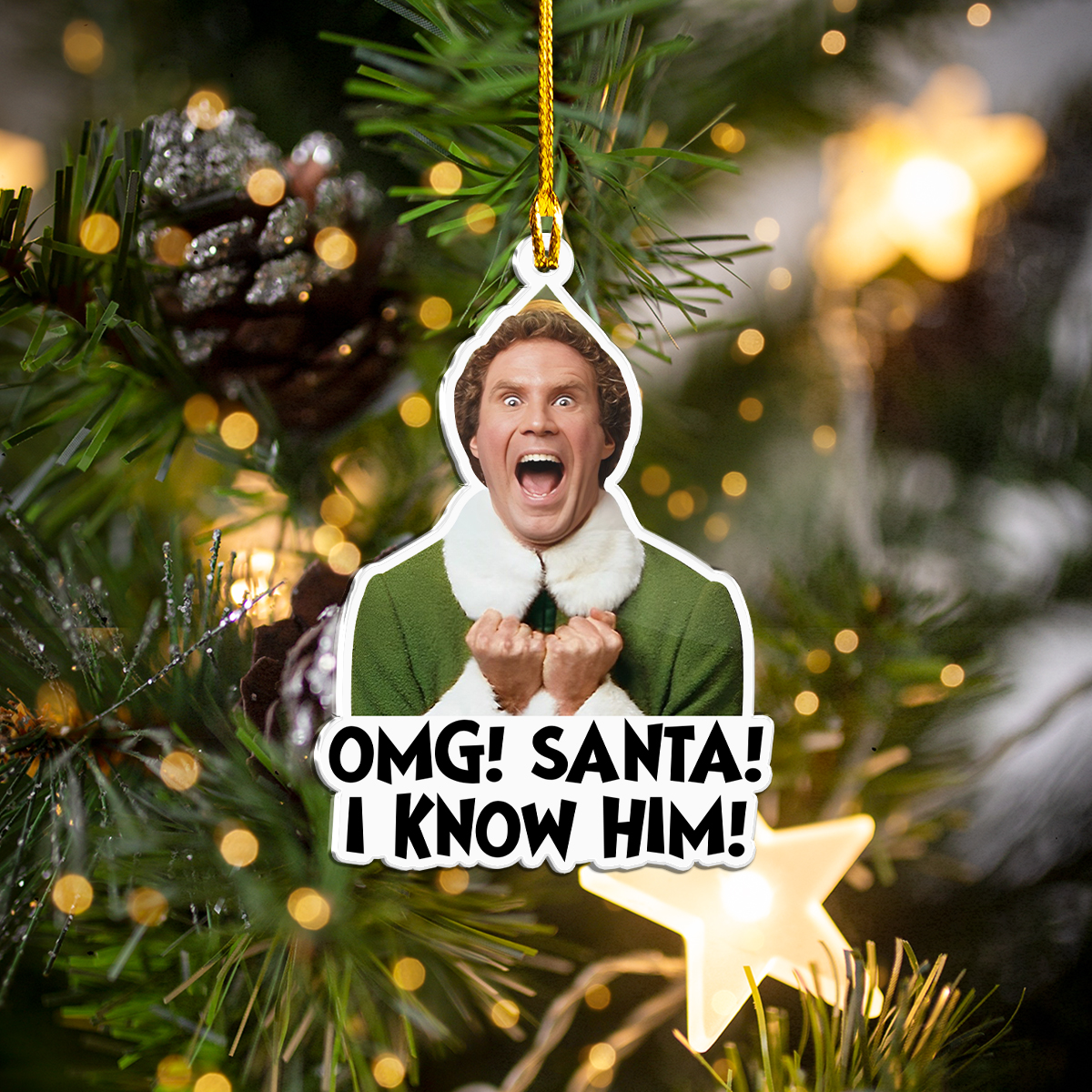 OMG Santa I Know Him Acrylic Ornament
