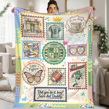 Only True Fans Will Get These Stamps Fleece Blanket