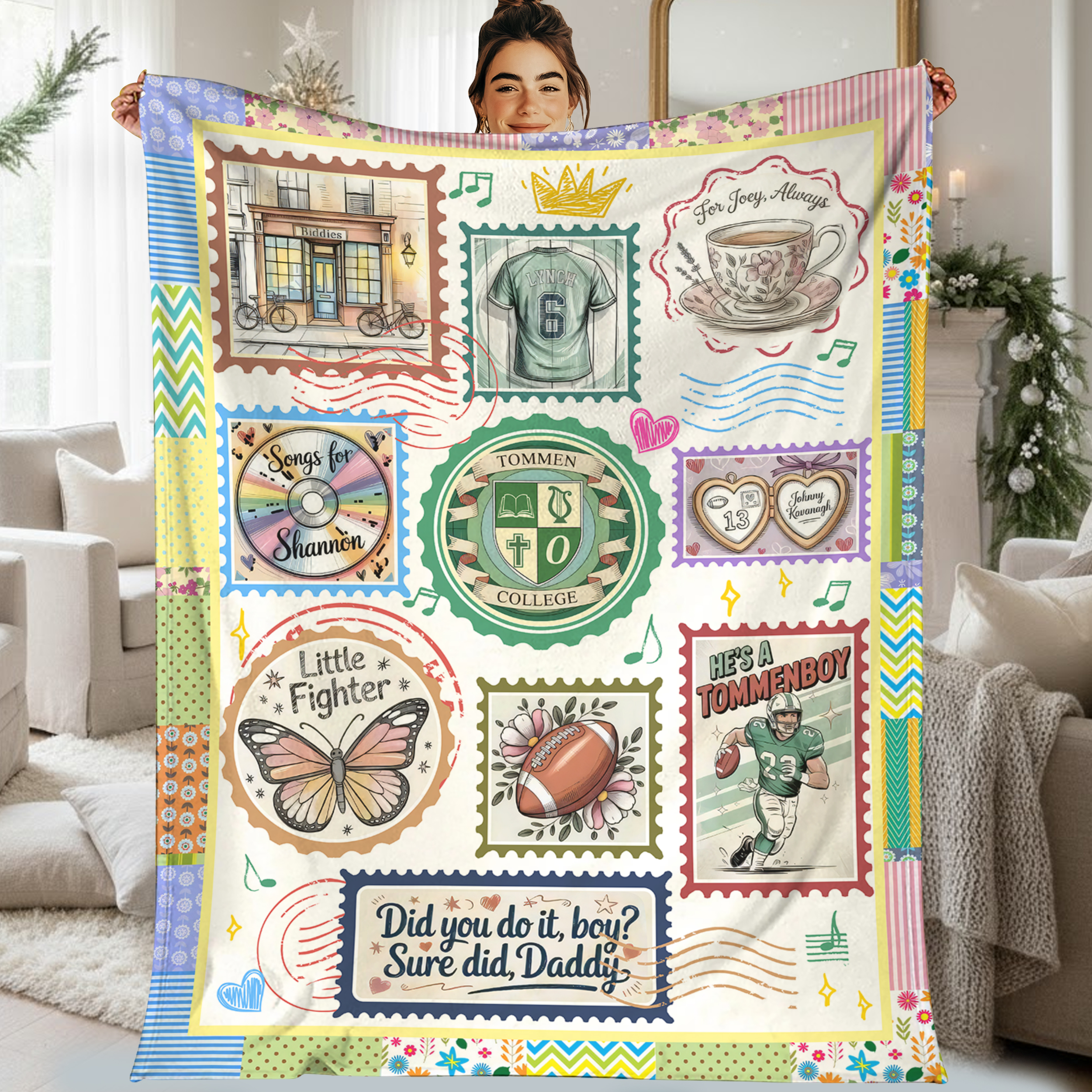 Only True Fans Will Get These Stamps Fleece Blanket