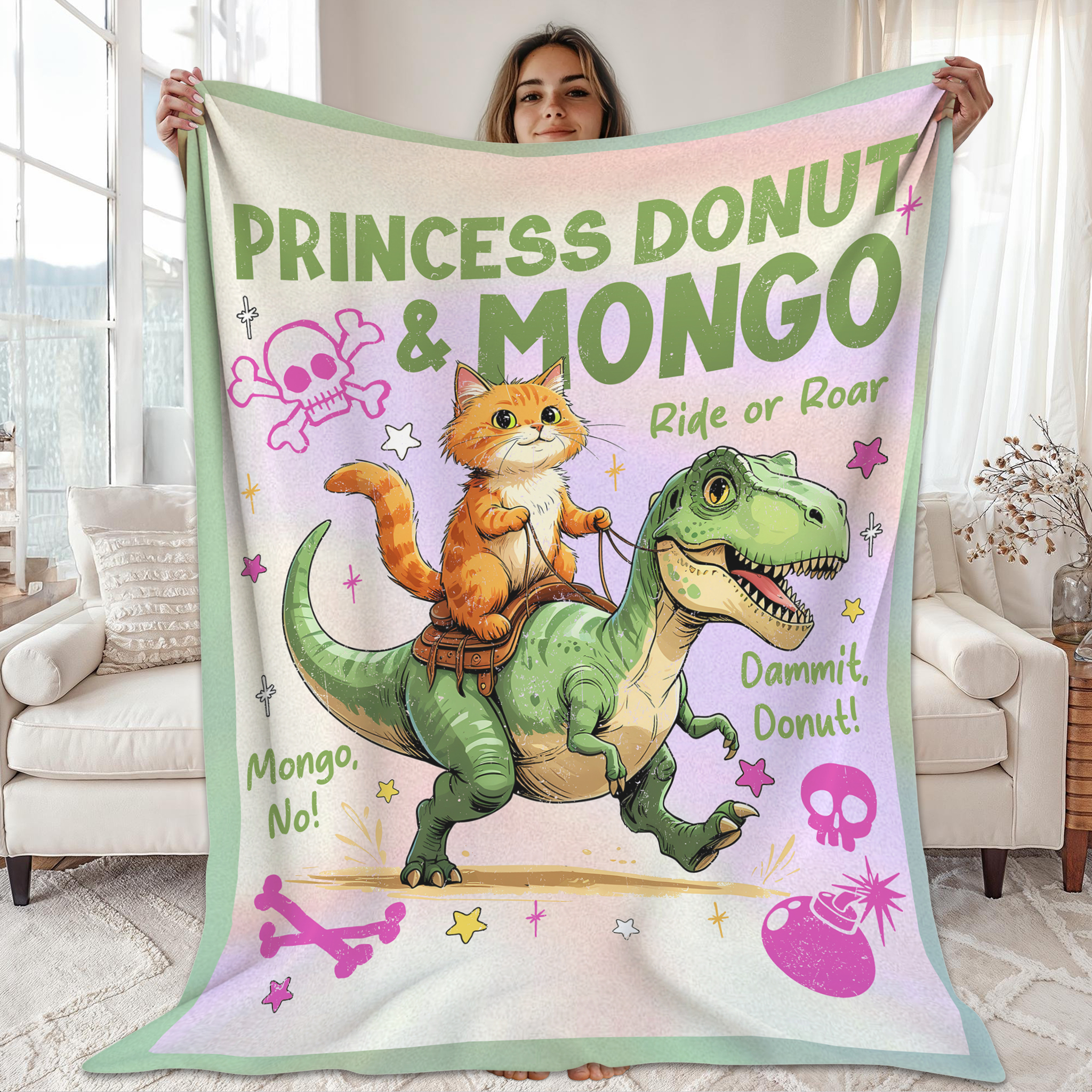 Princess Donut and Mongo Dungeon Crawler Carl Fleece Blanket
