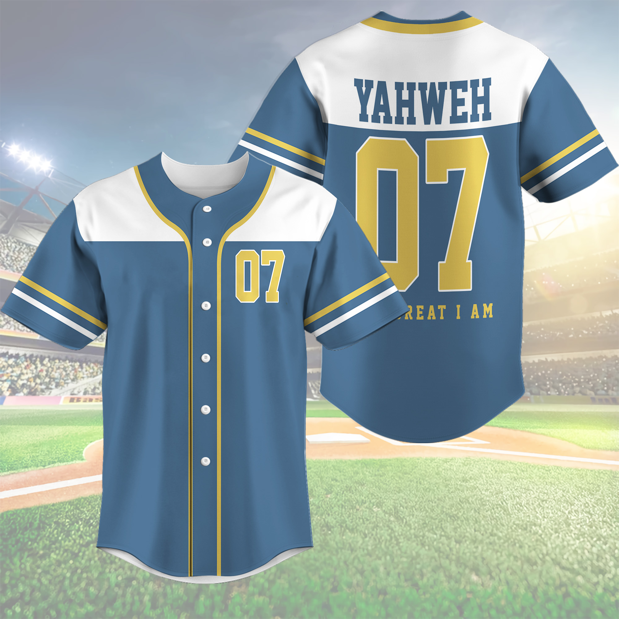 Yahweh 07 The Great I Am Baseball Jersey Christian Jesus Club