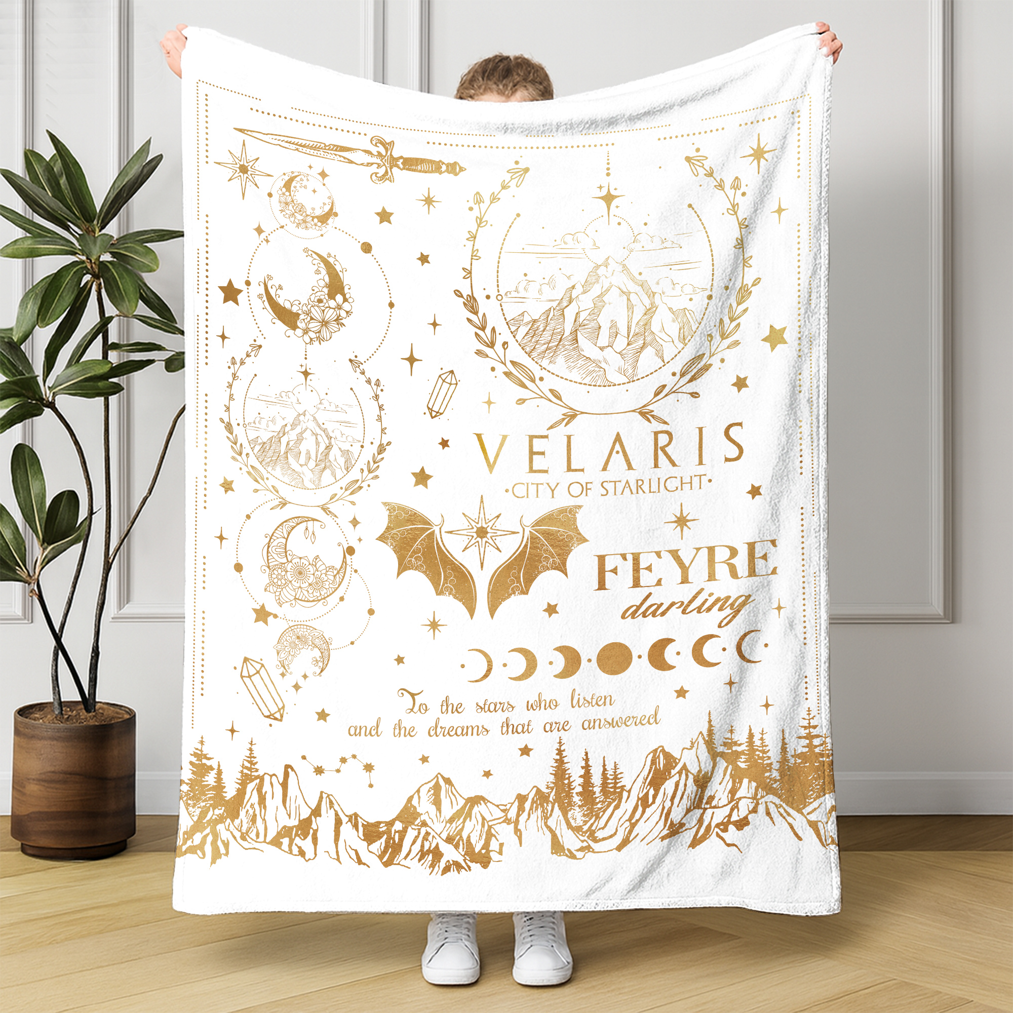 Velaris City of Starlight Feyre ACOTAR Fleece Blanket Velaris City of Starlight Feyre ACOTAR Fleece Blanket