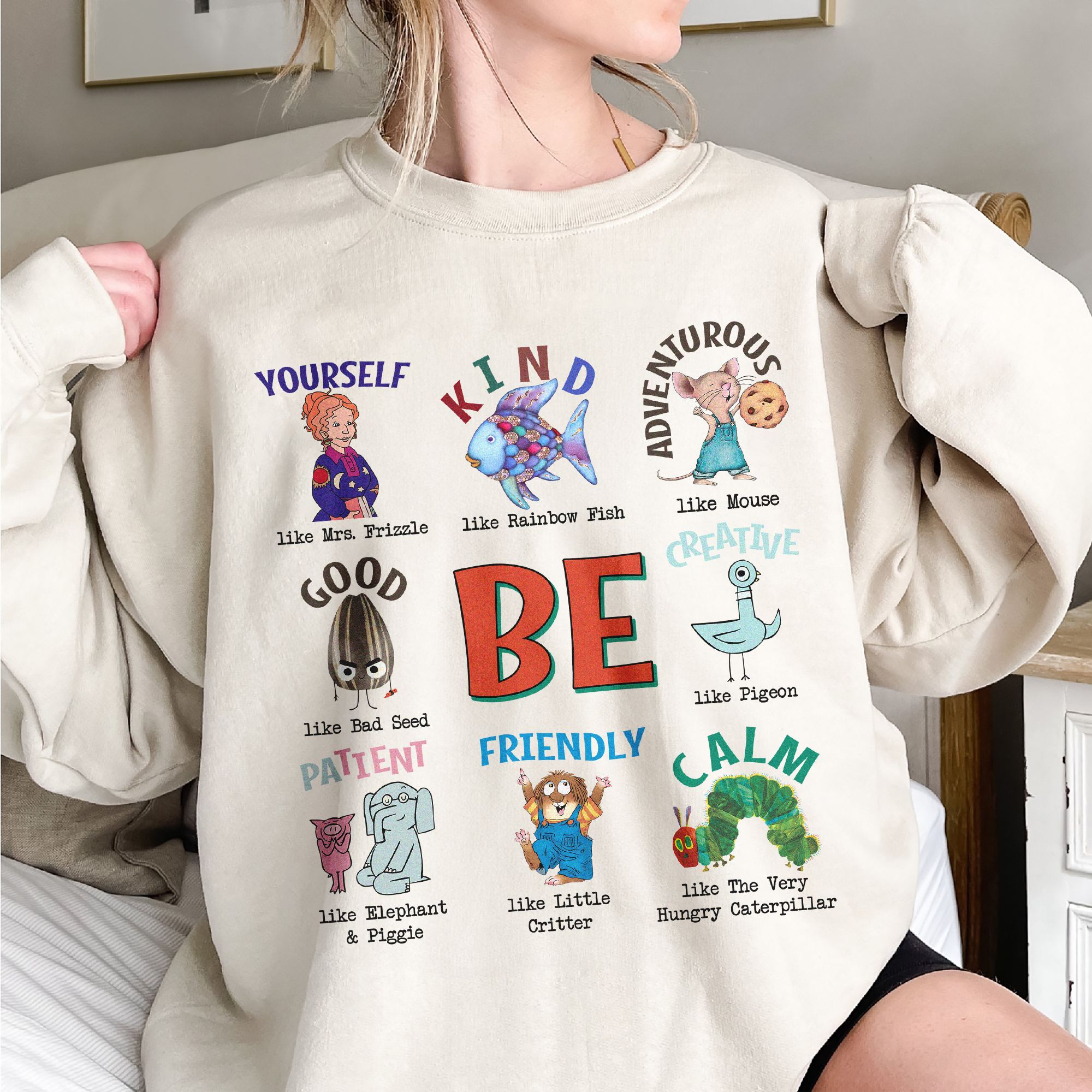 Be Kind Children’s Book Characters Positive Affirmations Apparel