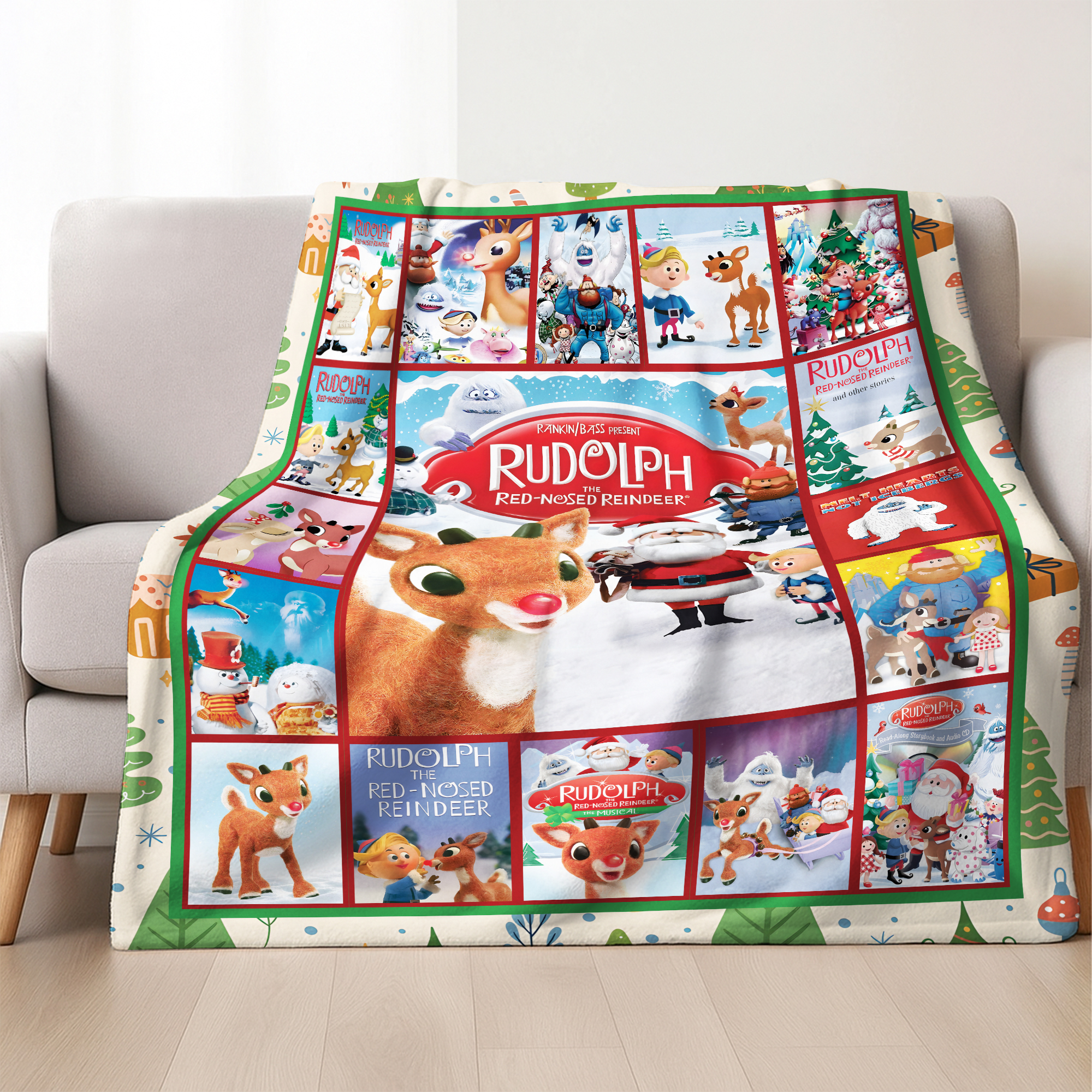 Rudolph the Red-Nosed Reindeer Christmas Movie Fleece Blanket