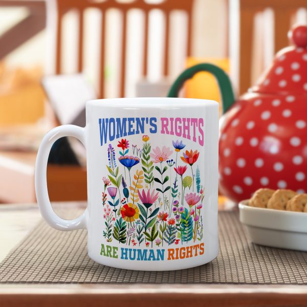 Women's Rights Are Human Rights Floral Mugs