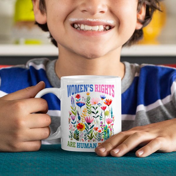 Women's Rights Are Human Rights Floral Mugs