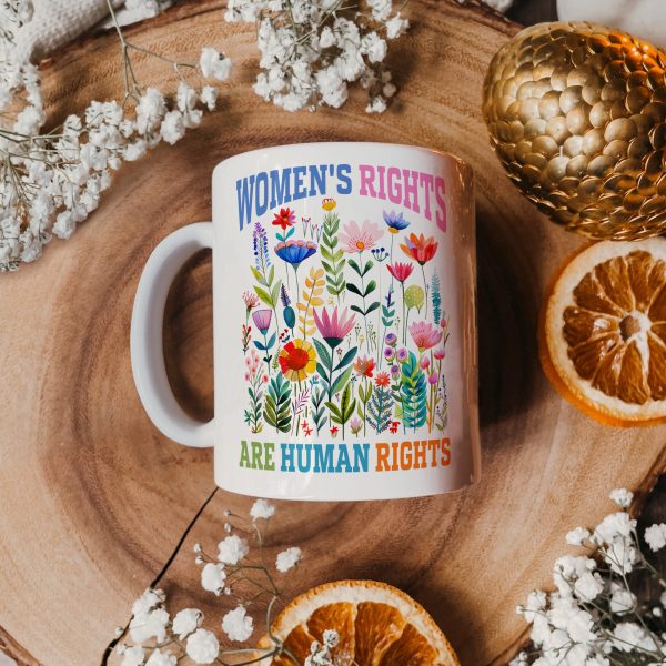 Women's Rights Are Human Rights Floral Mugs