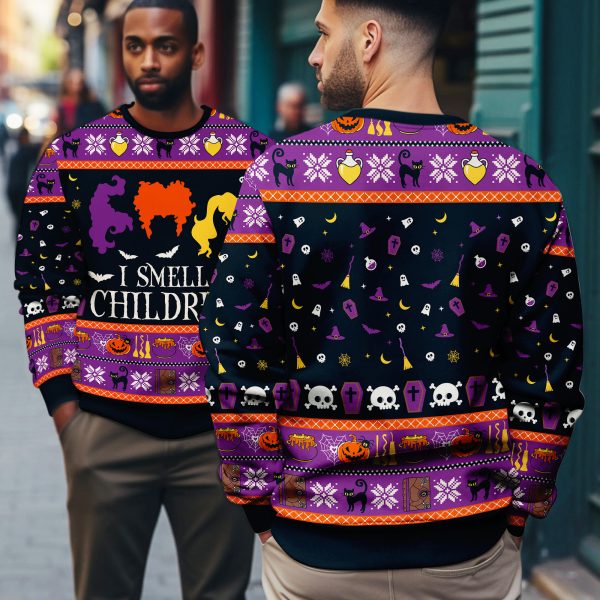 Alternative view of I Smell Children Sanderson Sisters Hocus Pocus Witches Ugly Xmas Sweater
