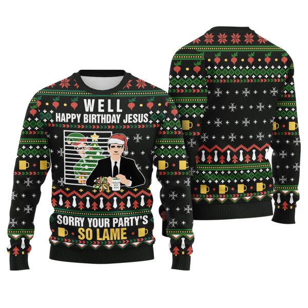 The Office Michael Scott Christmas Quote Funny Mug And Elf Scene Holiday Ugly Xmas Sweater